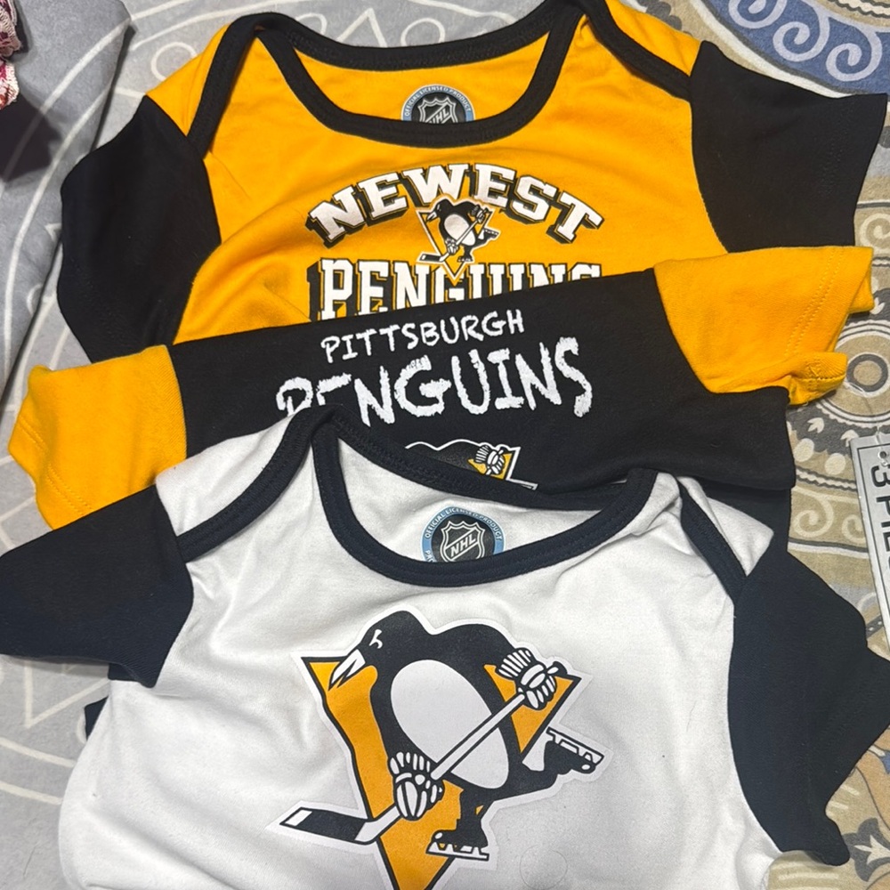 Penguins Kids Shirt - Black, Yellow, White